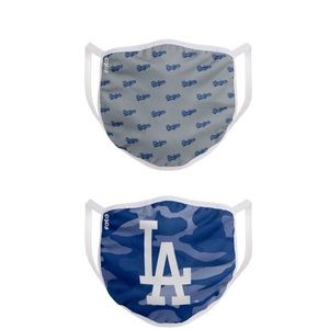 FOCO Los Angeles LA DODGERS 2 PACK,ADULT FACE MASKS MLB NEW IN PACKAGE